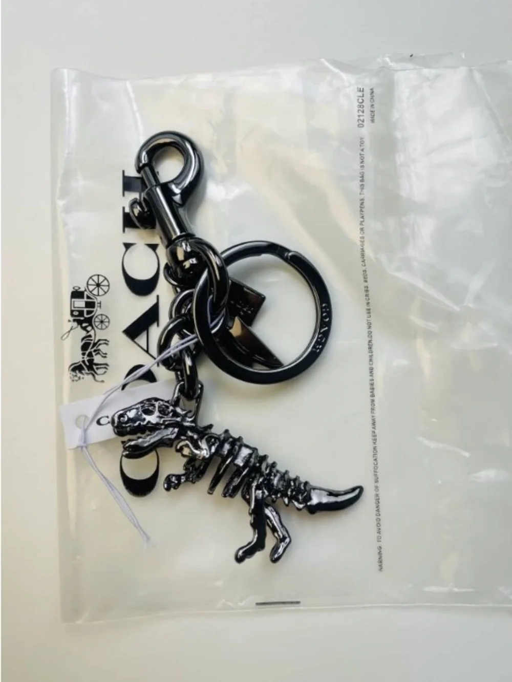 Coach Black Rexy Skeleton Bag Charm Keychain